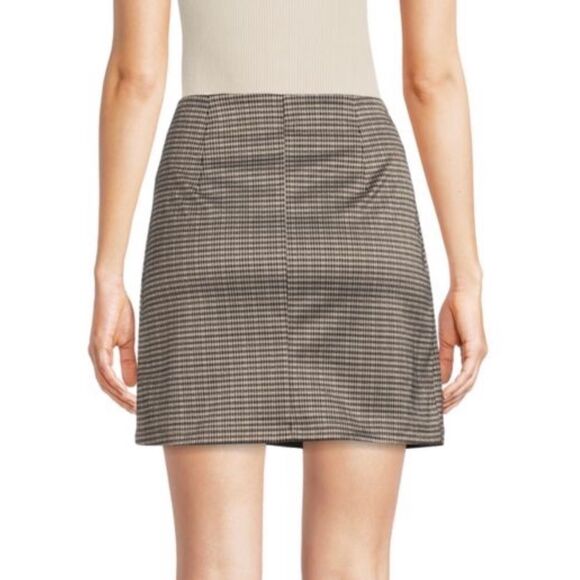 NWT MAX STUDIO Checked A Line Mini Skirt - Picture 2 of 8